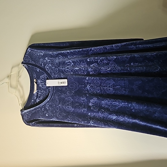 New Soft Surroundings Santiago Embossed Velvet Medieval Blue Dress XL - Picture 4 of 8